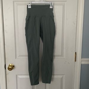 green leggings with pockets